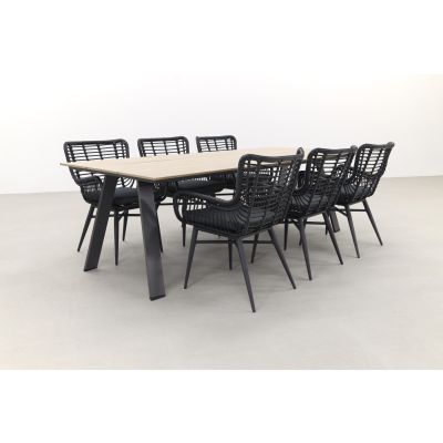 Jasmine black/Garden Impressions Nevada 240x100 cm. tuinset