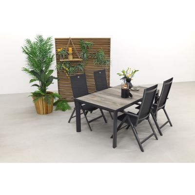 Hartman Napoli/Kings verstelbare tuinset antraciet - 180x100 cm.