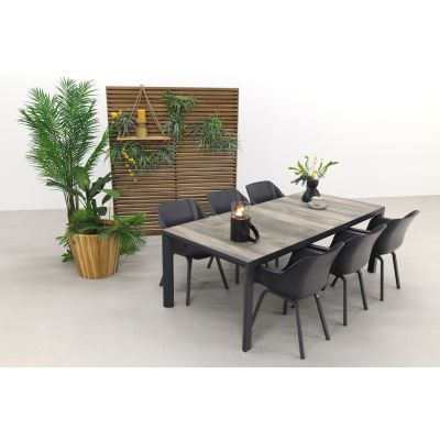 Hartman Sophie Xerix/Kings tuinset antraciet - 220x100 cm. - Keramiek tafelblad