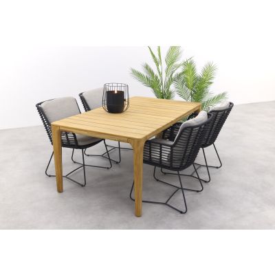 4 Seasons Fabrice - antraciet / Liam tuinset - 180x100 cm.