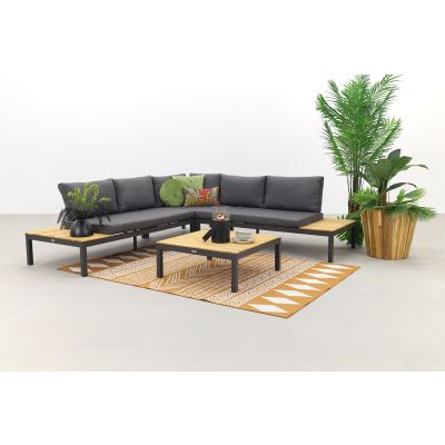 Exotan La Vida loungeset - 4-delig - Antraciet - Teak (OP=OP)