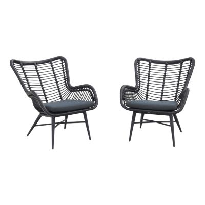 Jasmine loungestoelen set - black