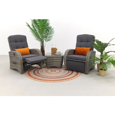 Casablanca verstelbare stoel loungeset met bijzettafel - 3-delig