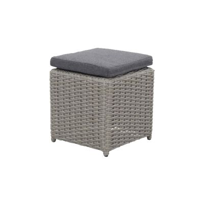 Hollywood bijzetkrukje - white grey