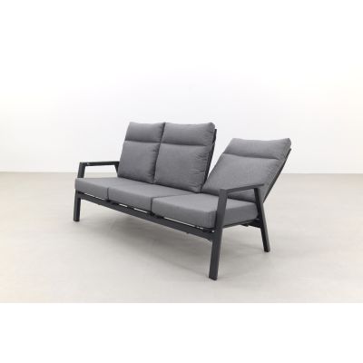 Azoren 3-zitsbank verstelbaar - Antraciet