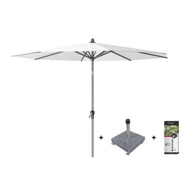Platinum Riva stokparasol 3 m. rond - White met voet en hoes