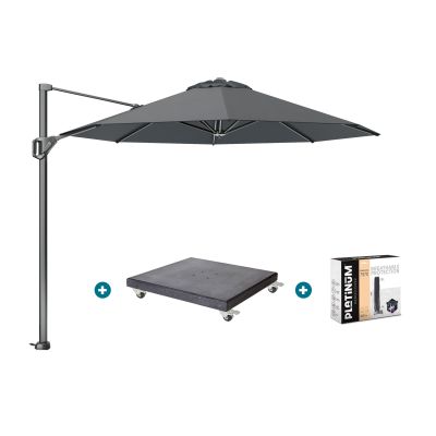 Platinum Voyager ronde zweefparasol T1 3 m. - Antraciet met Modena voet en hoes