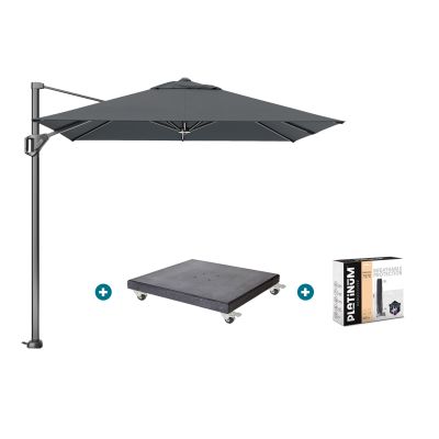 Platinum Voyager zweefparasol T1 2.5x2.5 m. - Antraciet met Modena voet en hoes