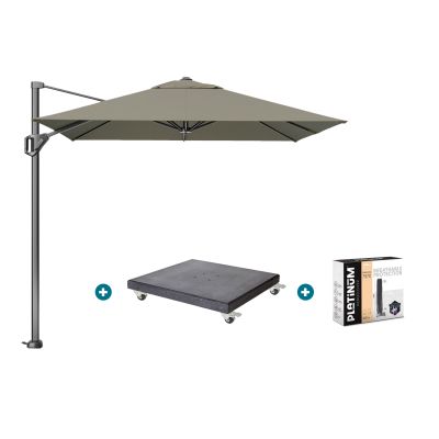 Platinum Voyager zweefparasol T1 2.5x2.5 m. - Taupe met Modena voet en hoes