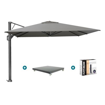 Platinum Beaufort Premium 3,2x3,2 m - Manhattan grey met Marbella voet en hoes