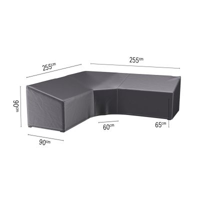 Platinum Aerocover loungesethoes 255x255x90x65 cm - L-vorm trapeze