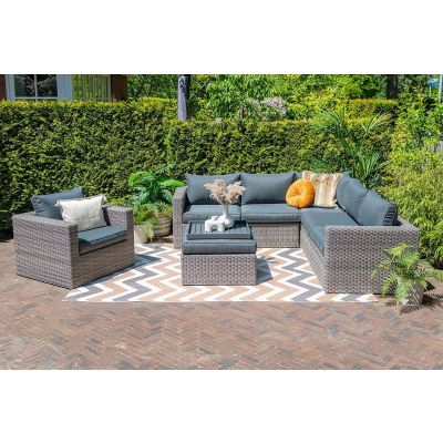 Atlanta wicker loungeset 5-delig – Organic grey - Garden impressions