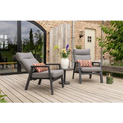 Azoren/Canto verstelbare loungestoelen set (3-delig) - Antraciet
