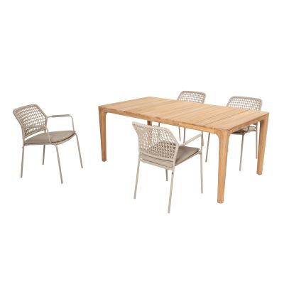 Taste Barista/Liam tuinset 180x100cm. (5-delig) - Latte/Teak