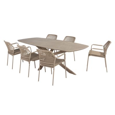 Taste Barista/Prado deens ovale tuinset (7-delig) - Latte