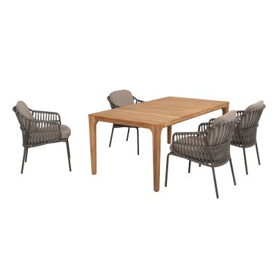 4 Seasons Capalbio/Liam tuinset 180x100 cm. - terre/teak