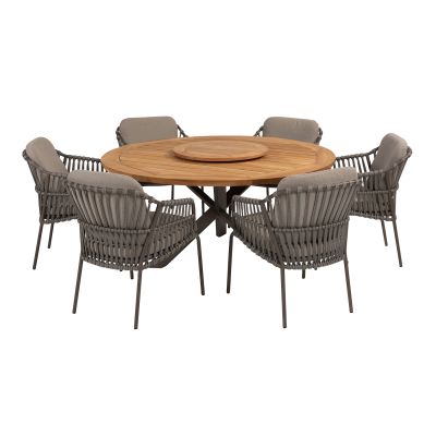 4 Seasons Capalbio/Prado ronde tuinset Ø160 cm. + draaiplateau - terre