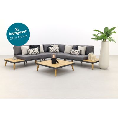 Cordoba loungeset aluminium - teak 4-delig