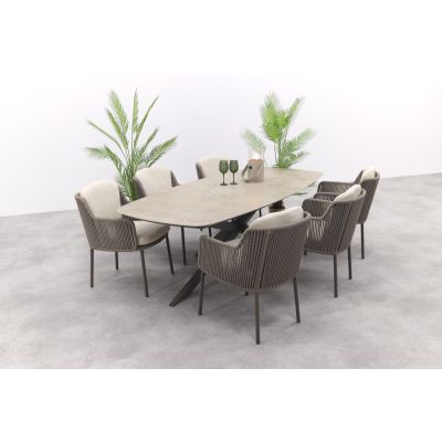 4SO Bernini/Prado deens ovale tuinset (7-delig) - Terre