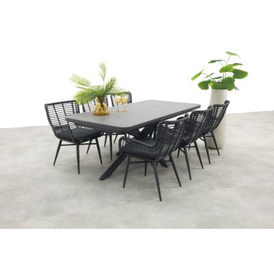 Jasmine/Montreal tuinset met uitschuifbare tuintafel - 200-260x100 cm.