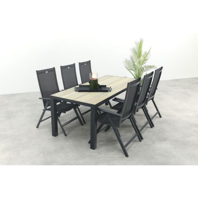 Hartman Napoli/Nola verstelbare tuinset 210x90 cm. - Antraciet/Houtlook