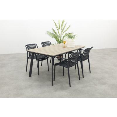 Stripe/Vigo 160x90 cm. stapelbare tuinset 5-delig