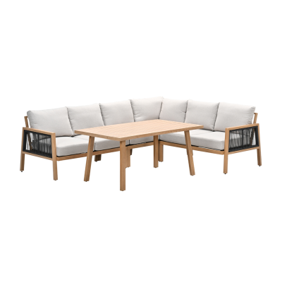 GI Decala lounge-/diningset (5-delig) - Light teak look / Taupe