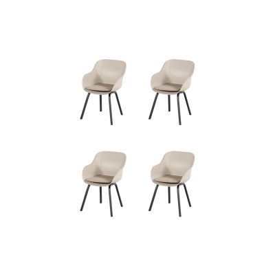 Set van 4 - Hartman Le Soleil Element dining armstoel - Soft Taupe/Black