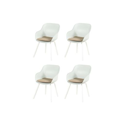 Set van 4 - Hartman Le Soleil Element dining armstoel - Cotton White