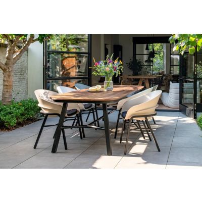 Hartman Tubb verstelbare tuinset 240x100 cm. (7-delig) - Teak/Kleurenmix