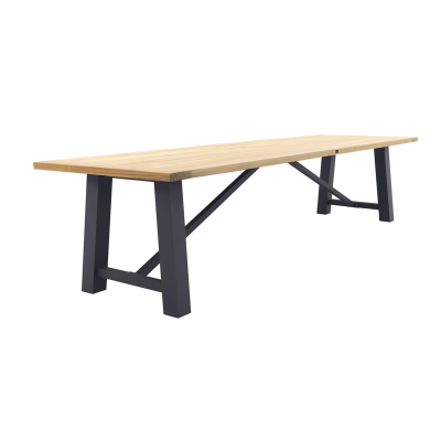 Keltex tuintafel - teak/aluminium - antraciet - 330x101 cm. 