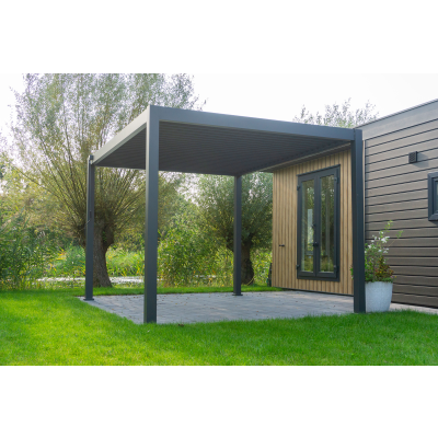 Lamellen overkapping - 3x3 m. - Aluminium - Antraciet - Move