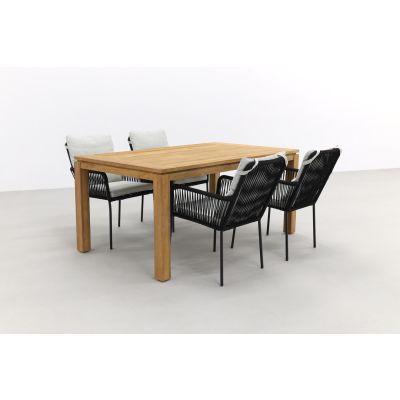 Teresa black/Rome brown 170 cm. tuinset – 5-delig