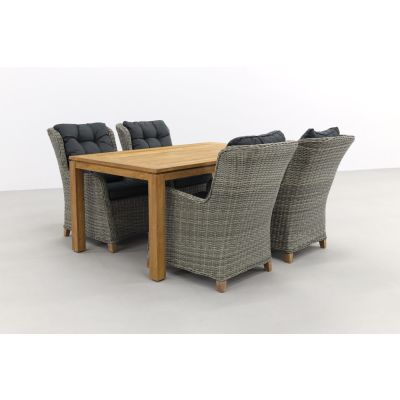 Torino paloma grijs/Rome brown 170 cm. tuinset - 5-delig