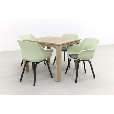 Sophie tuinstoel French Green/Rome grey 100 cm. - tuinset 5-delig