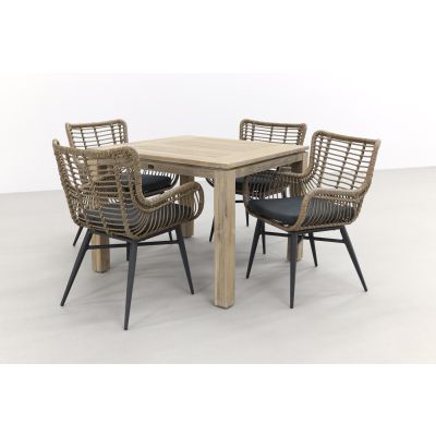 Jasmine natural/Rome grey 100 cm. - tuinset 5-delig