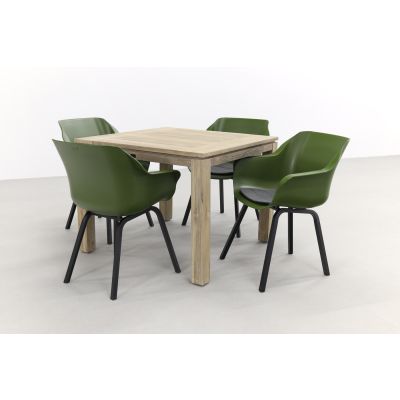 Sophie tuinstoel Moss Green/Rome grey 100 cm. - tuinset 5-delig