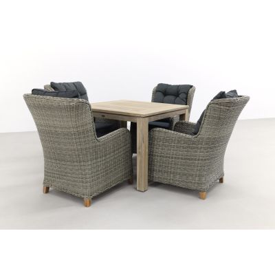 Torino Paloma Grijs/Rome grey 100 cm. - tuinset 5-delig