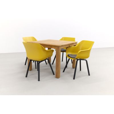 Hartman Sophie tuinstoel curry yellow/Rome brown 100 cm. - 5-delig