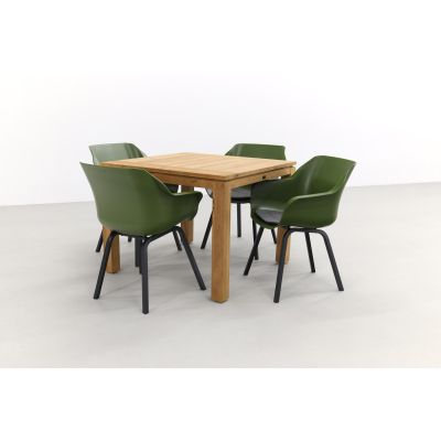 Hartman Sophie tuinstoel Moss groen/Rome brown 100 cm. - 5-delig