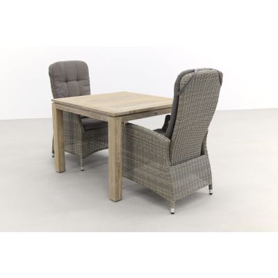 Memphis/Rome grey 100 cm. - tuinset 3-delig - verstelbaar