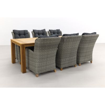 Torino Paloma Grey/Rome brown 240 cm. tuinset - 7-delig