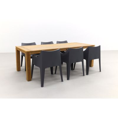 Coccolona antraciet/Rome brown 240 cm. tuinset – 7-delig