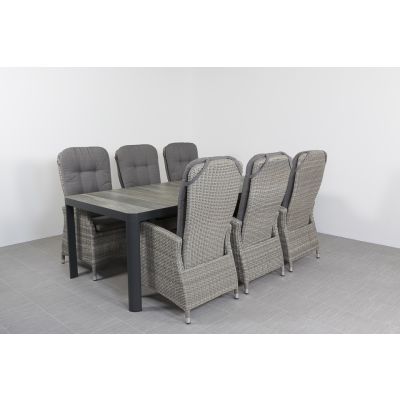 Memphis/Queens 220 cm. tuinset - 7-delig verstelbaar