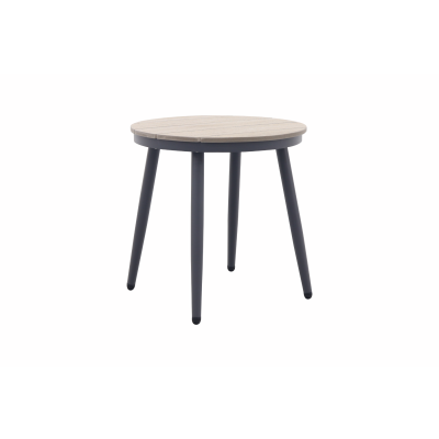 GI Margriet ronde bijzettafel Ø50 cm. - Carbon black/Light teak look