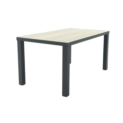 Nola tuintafel 160x90 cm. - Antraciet/Houtlook - 4 persoons