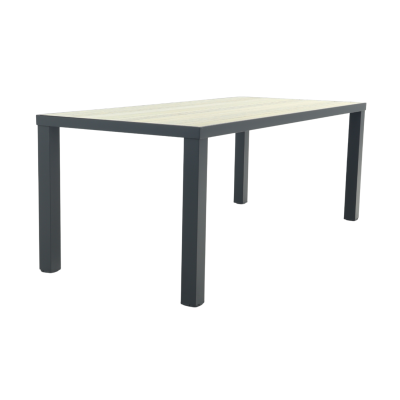 Nola tuintafel 210x90 cm. - Antraciet/Houtlook - 6 persoons