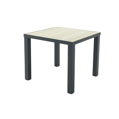 Nola tuintafel 90x90 cm. - Antraciet/Houtlook