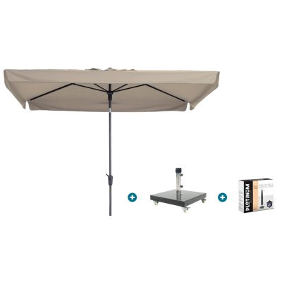 Madison Delos Luxe stokparasol 200x300 cm. - Ecru met Granada voet en hoes