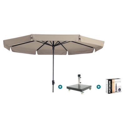 Madison Syros Luxe stokparasol Ø350 cm. - Ecru met Granada voet en hoes